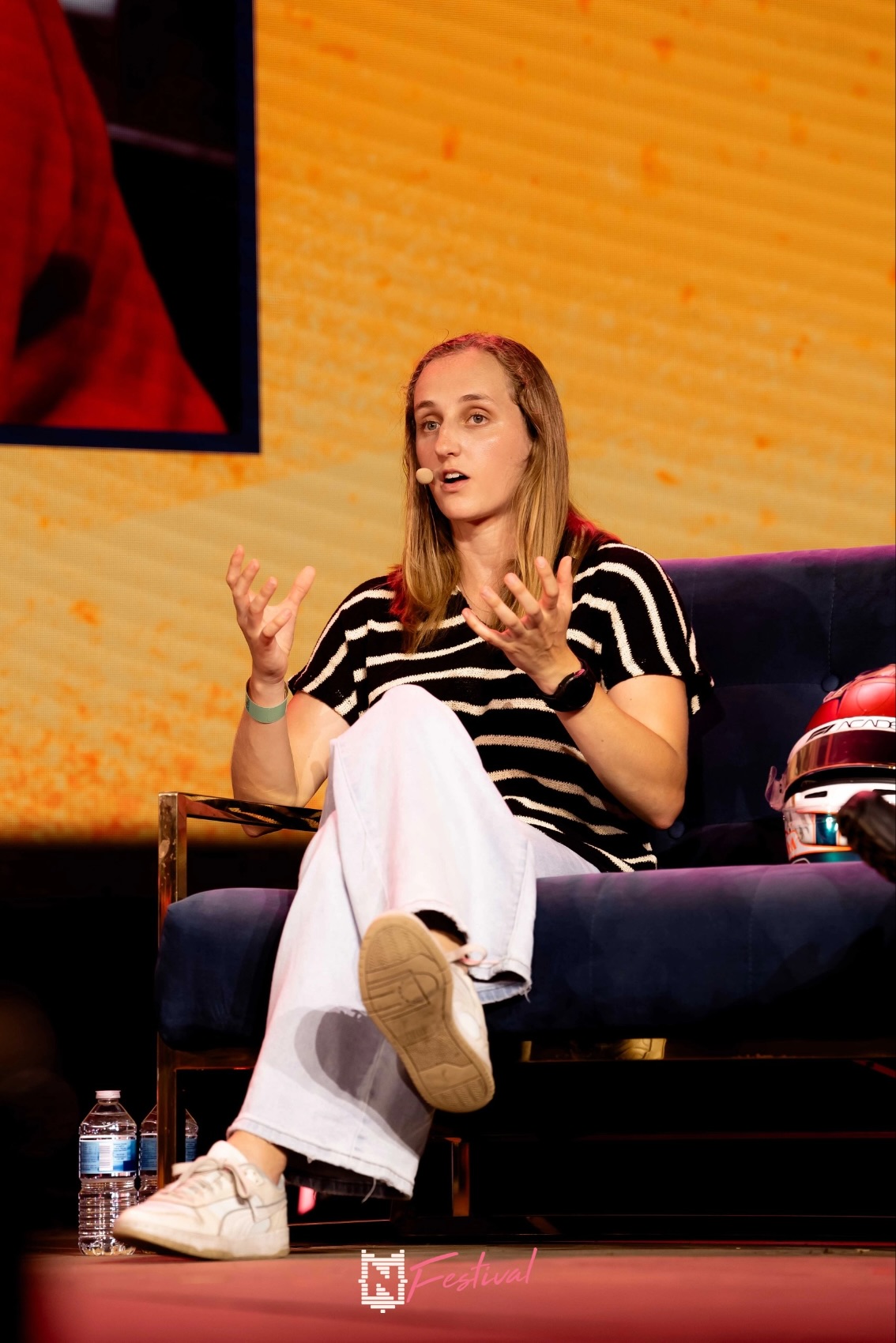 Maya on stage at Nerdland